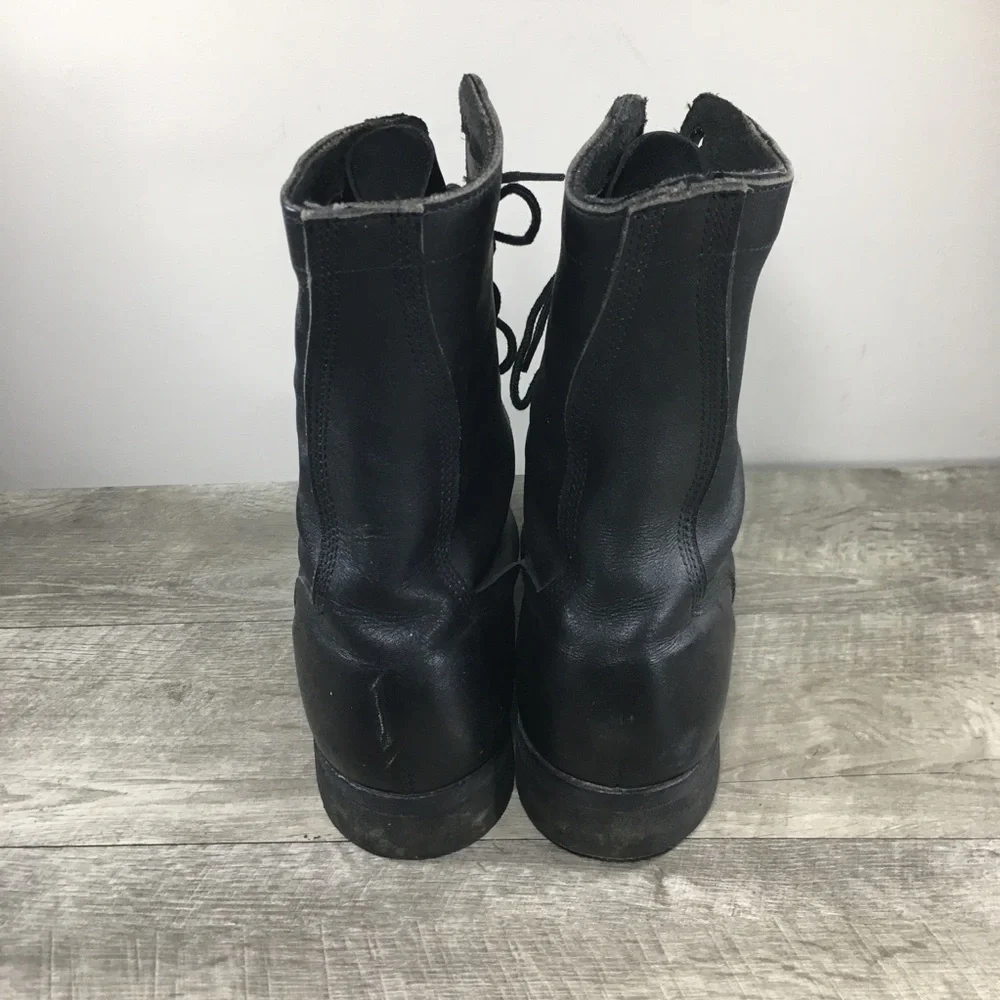 Vtg 90s Combat Men Work Steel Toe Punk Grunge Leather Motorcycle Biker Boots 9.5